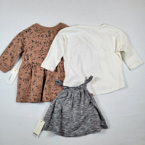 Rylee Cru Baby Girls Sweater Dress Tank Size 3-6mos Brown Patterned Neutral Lot - Picture 9 of 9